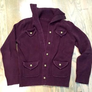 Ralph Lauren maroon knit cardigan